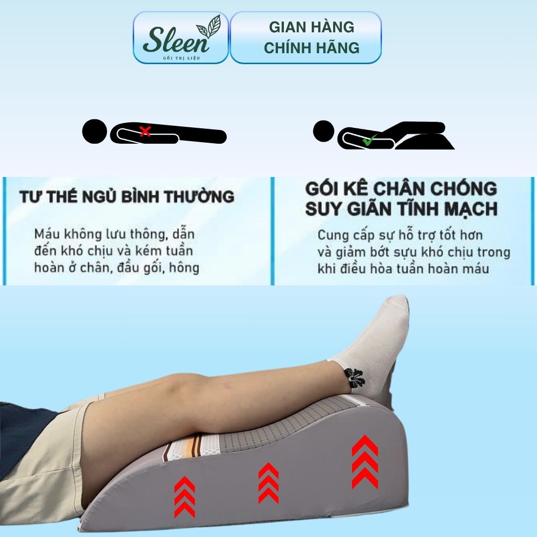 Tại sao Gối Kê Chân Sleen là lựa chọn số 1 cho người bị giãn tĩnh mạch? 1