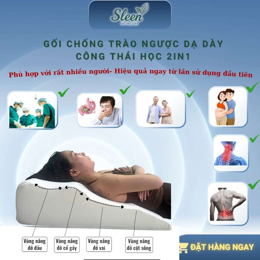 gối trào ngược dạ dày công thái học sleen